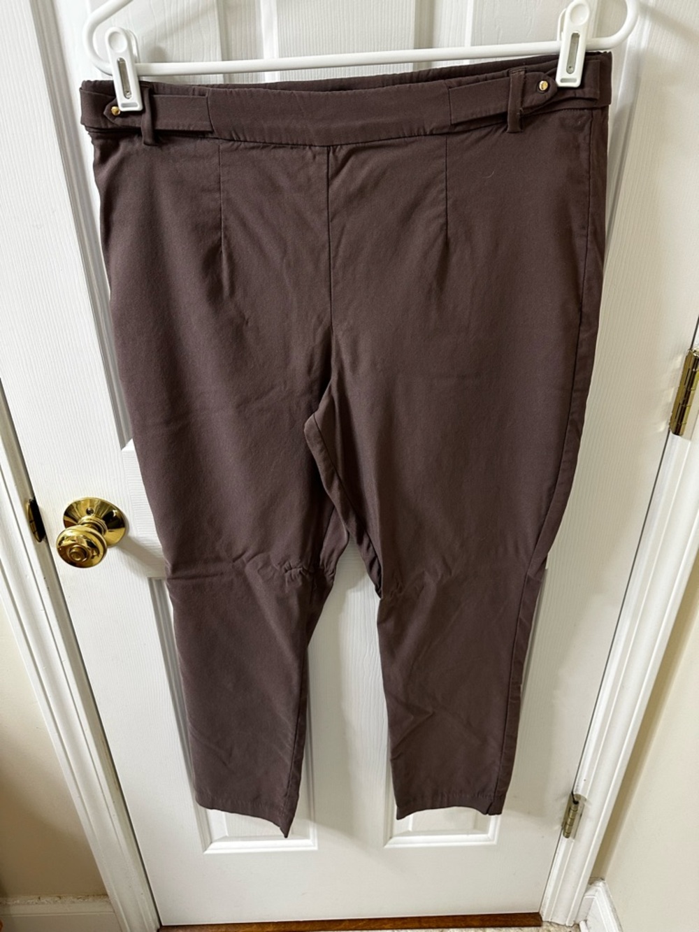 Women's Straight Leg Pants in Dark Brown - Classic Everyday Style